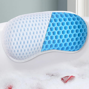 Bathtub Bath Pillows for Tub - Bathtub Pillow for Neck & Back Support with Ergonomic TPE, 4D Mesh Upgraded Bath Tub Pillow Headrest with 3 Strong Suction Cups & Hook, Bathroom Accessories, Spa Gifts