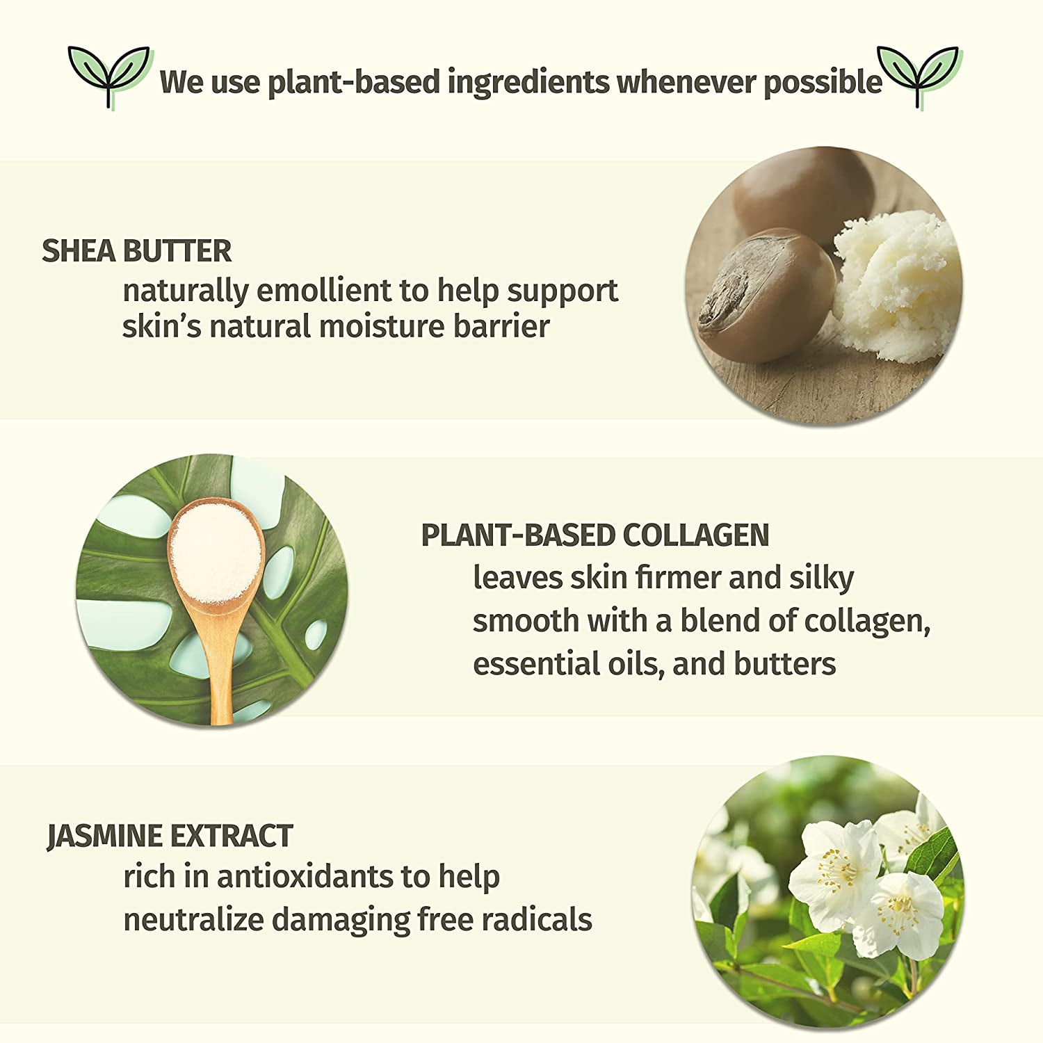 Sweet Jasmine & Rose Herbal Body Moisturizer for Women, 17 Fl. Oz. - Moisturizing Lotion with 100% Pure Hemp Seed Oil, Collagen, Shea Butter - Hydrating Vegan Lotion for Dry Skin