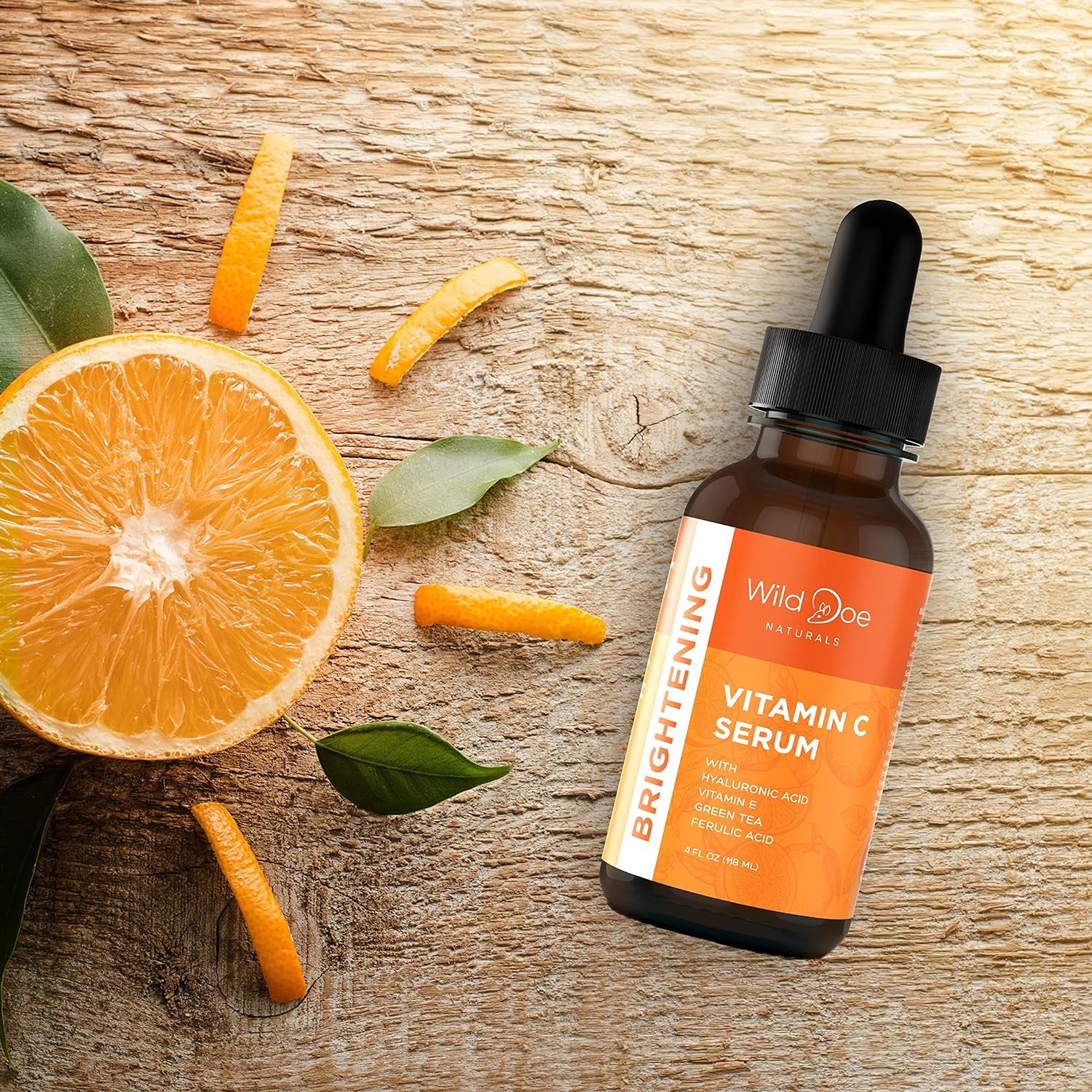 Vitamin C Serum for Face with Hyaluronic Acid - Firming anti Aging Serum, Pore Minimizer, Acne Scars and Dark Spot Remover for Face - Vitamin C Facial Serum + Ferulic Acid, Vitamin E, Green Tea -4 Oz