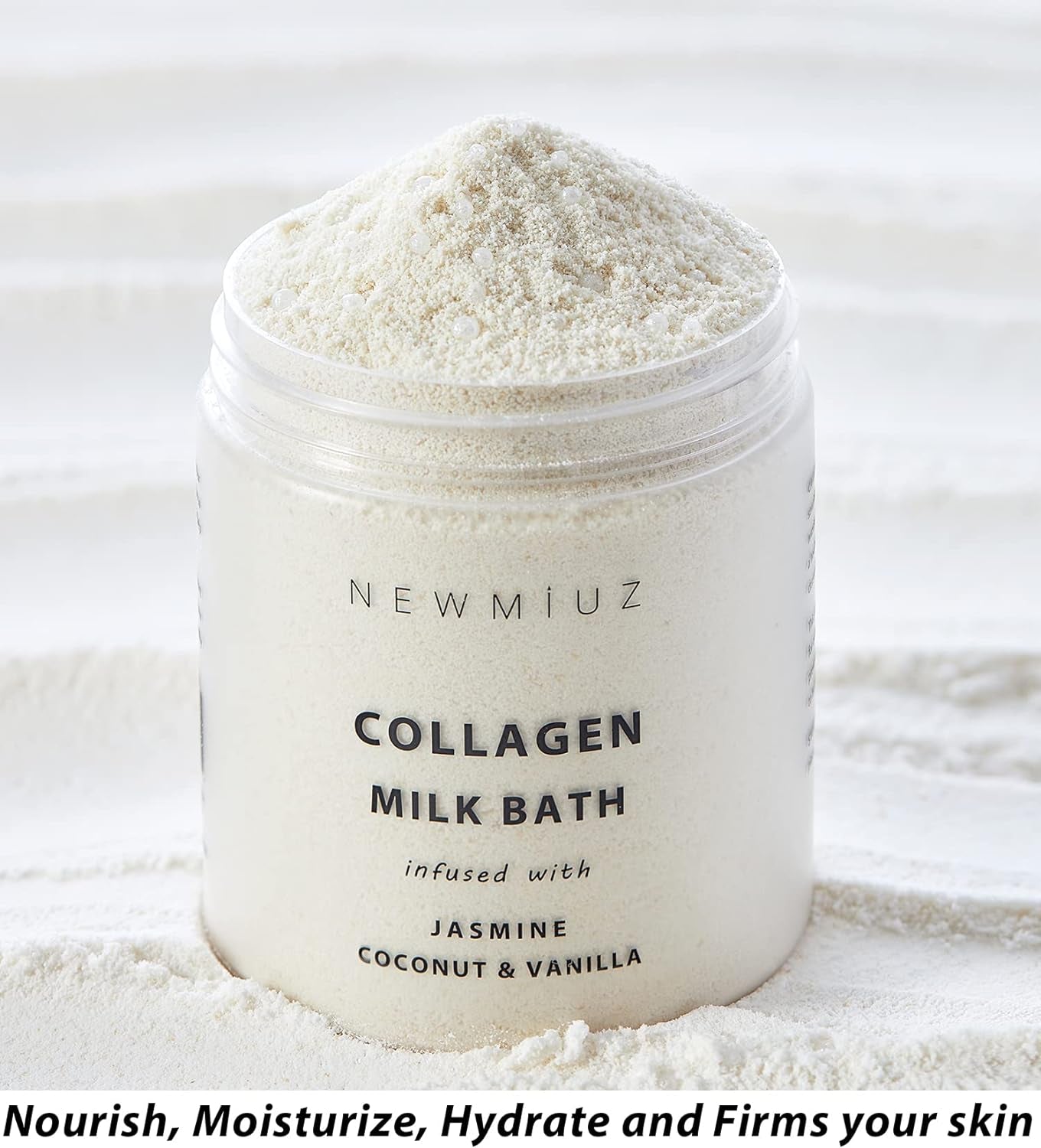 Creamy Coconut Collagen Milk Bath Soak Powder Moisturize & Soften Skin – Vanilla Jasmine Luxury Spa Bubble Bath Salt Mother'S Birthday Christmas Relaxation Gifts for Women Perfect Stocking Stuffers