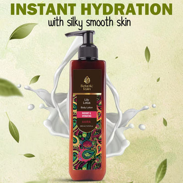 Organic Body Lotion with Lily & Lotus - Body Lotion for Women, Body Lotion for Dry Skin, Natural, Vegan and Ayurveda Products - 6.76 Fl Oz