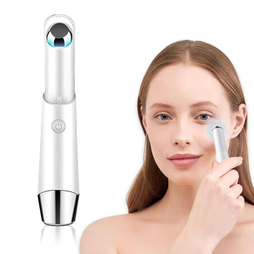 Eye & Face Massage Tool Wand Pen, Eye Lift Wand Heated Warm, Vibration, Firm Tone, Eye Fatigue, Eyes Dark Circles Eye Bags, Skin Care Tool for Eyes (White)