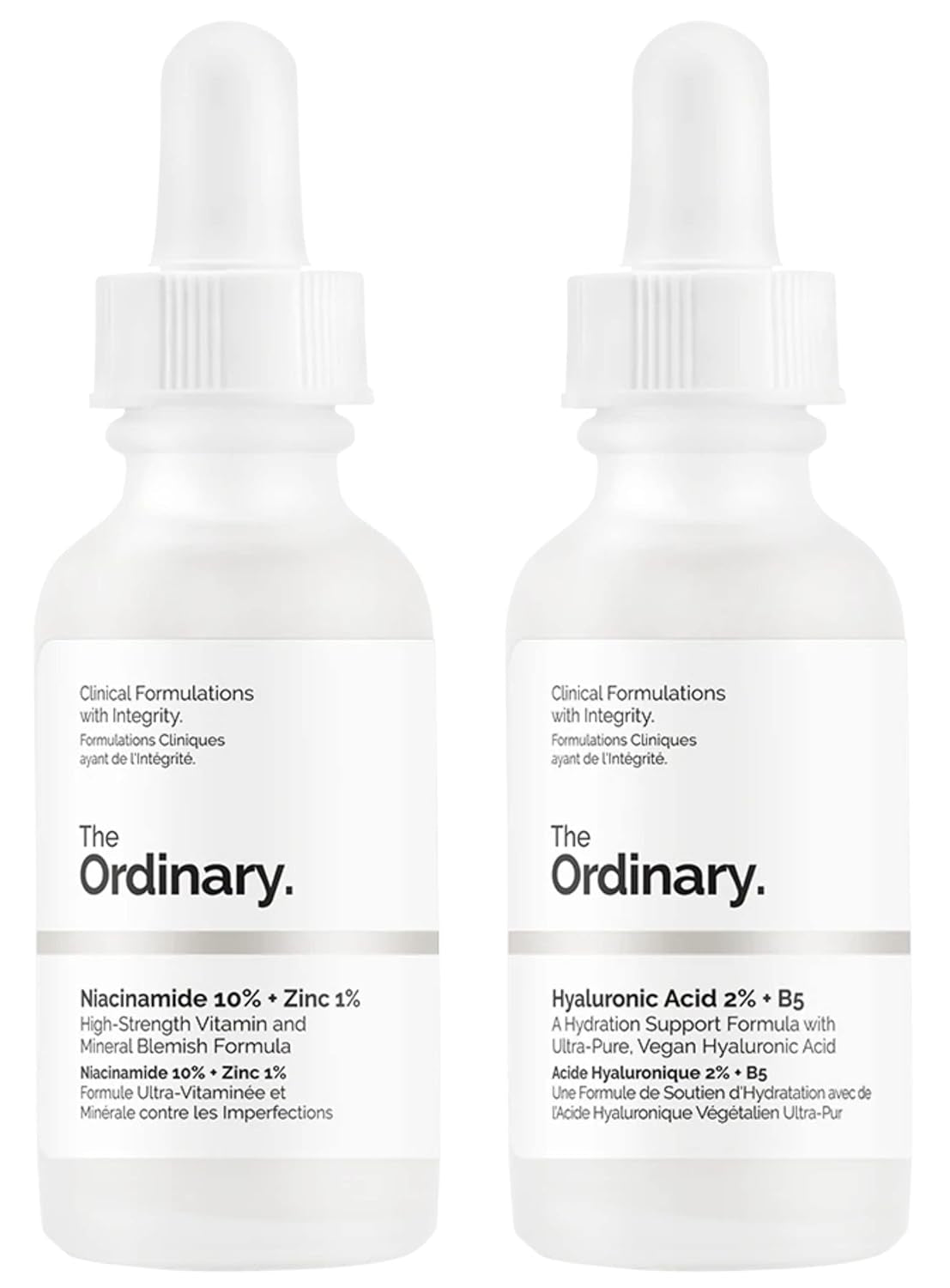 Facial Treatment: Hyaluronic Acid with 2% + B5 (30Ml) and  Niacinamide 10% + Zinc 1% (30Ml) Bundle Face Care Set