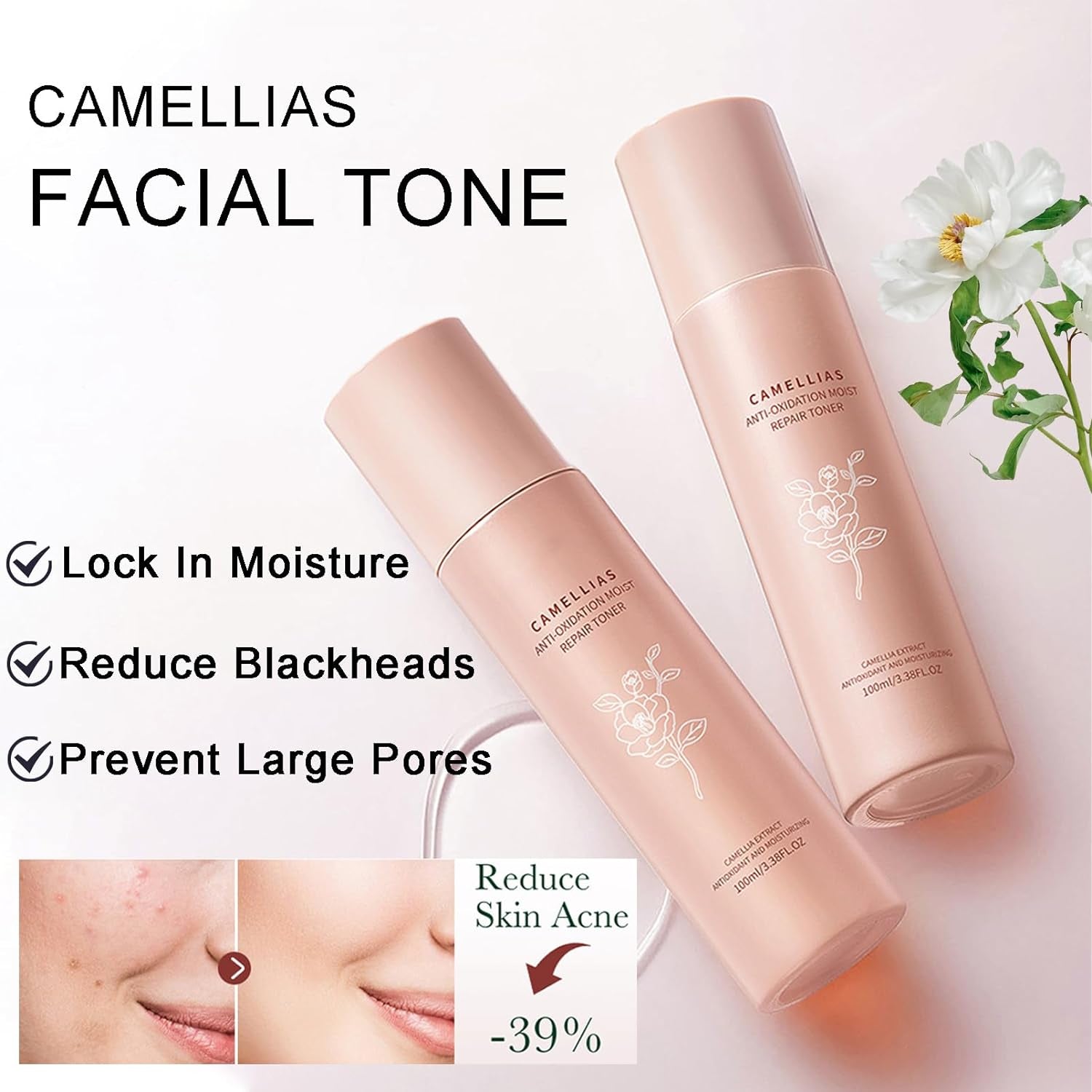 Facial Skin Care Sets, Camellia Skin Care Set, Hydrating Facial Kit for Women,Skin Care Routine Kit:Toner, Serum, Lotion, Cleanser, Mask, Beauty Products Skincare Kit for Teen Girls Moisturize