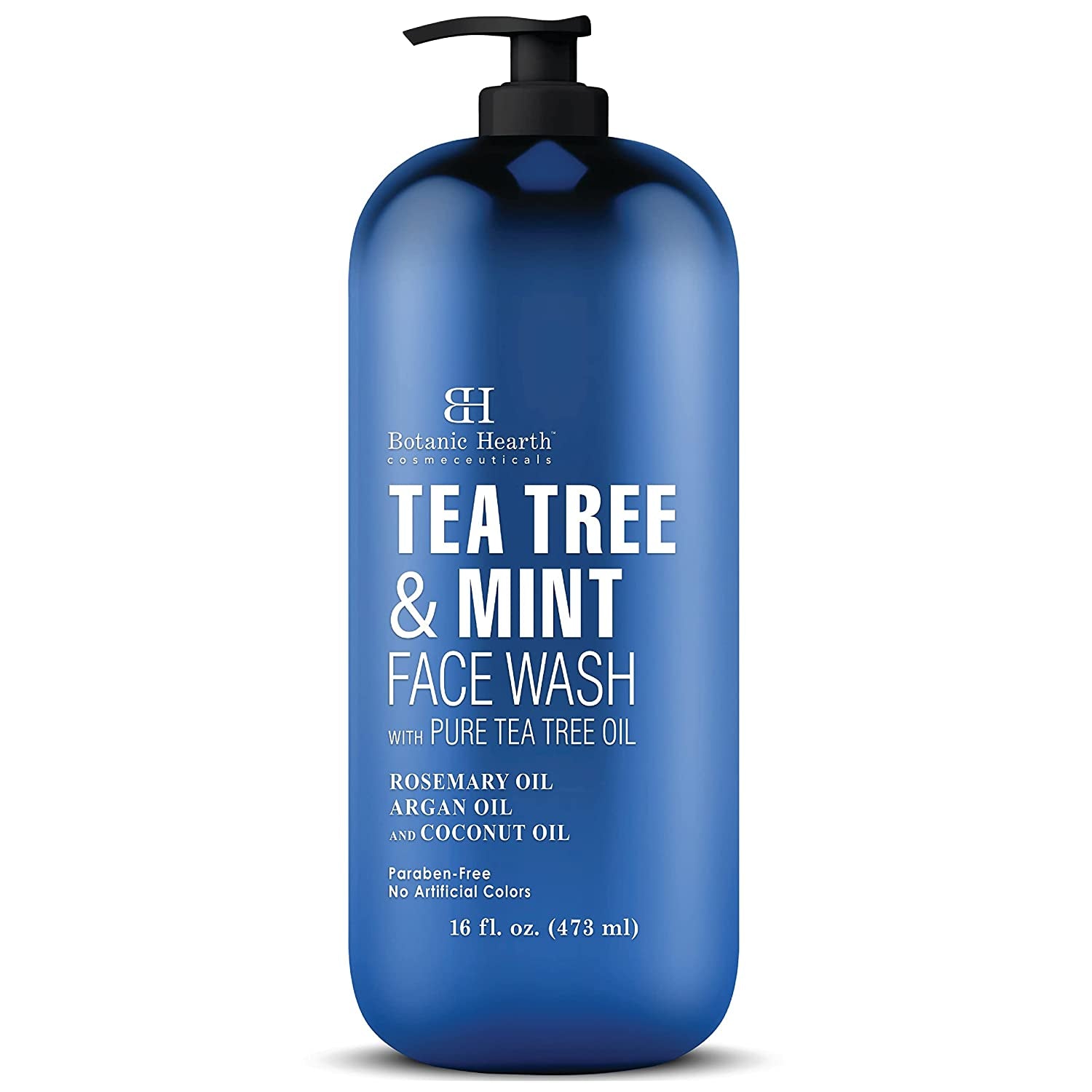 Tea Tree Face Wash with Mint - Acne Fighting, Premium, Hydrating Liquid Face Soap with Pure Tea Tree Oil - for Women and Men, Paraben Free, Fights Acne - 16 Fl Oz