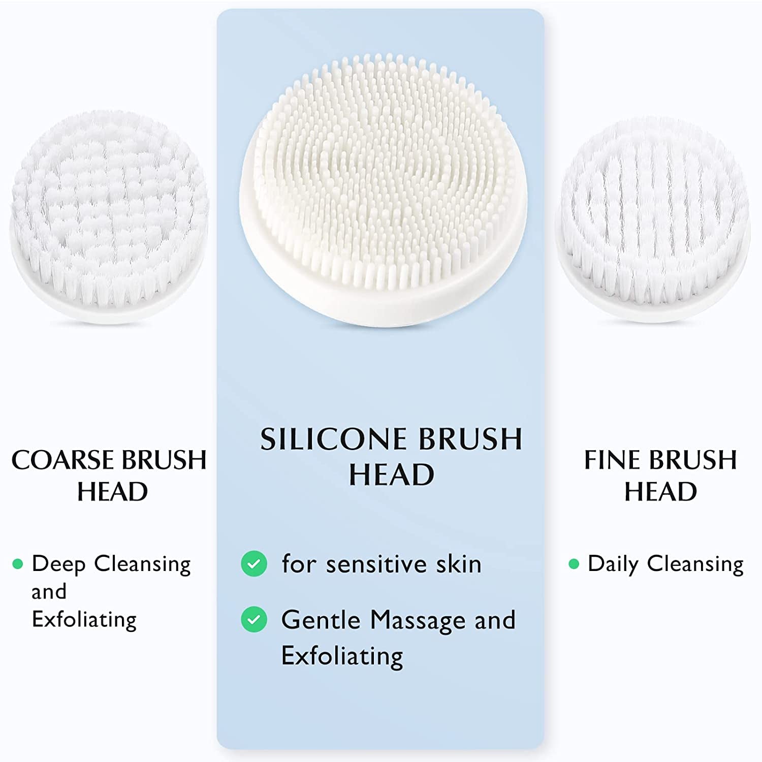 Facial Cleansing Brush Face Scrubber:  3 In1 JBK-D Electric Exfoliating Spin Cleanser Device Waterproof Deep Cleaning Exfoliation Rotating Spa Machine - Electronic Skin Care Wash Spinning