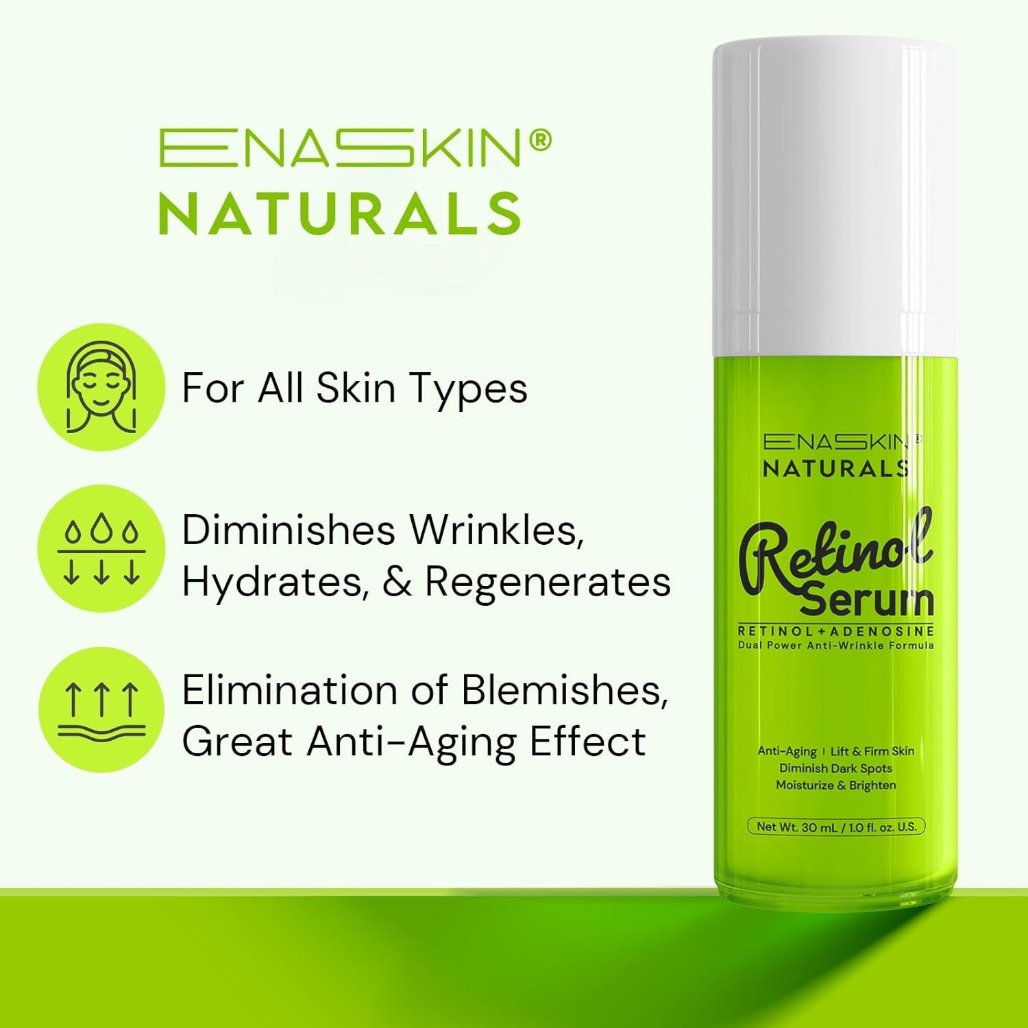 Anti Aging Retinol Facial Serum:  Serum for Face - Wrinkles Reducer Treatment with Retinol & Collagen & Hyaluronic Acid & Nicotinamide, Brightening & Firming Skincare Lotion