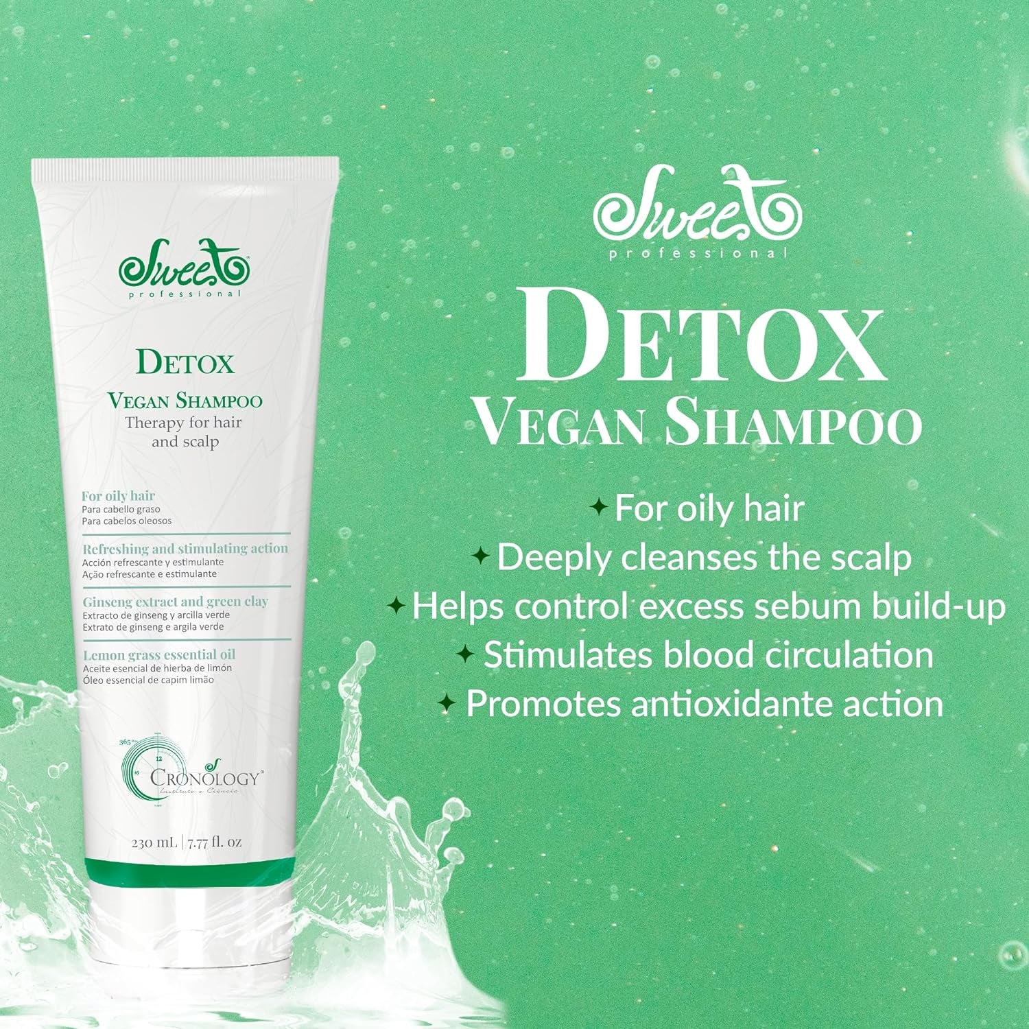 - Detox Deep Cleansing Shampoo - Hair & Scalp Oilness Control, Protection & Nourishment, Hair Care Products - VEGAN, Green Clay, Ginseng Extract, Lemongrass Essential Oil - 7.7Fl Oz