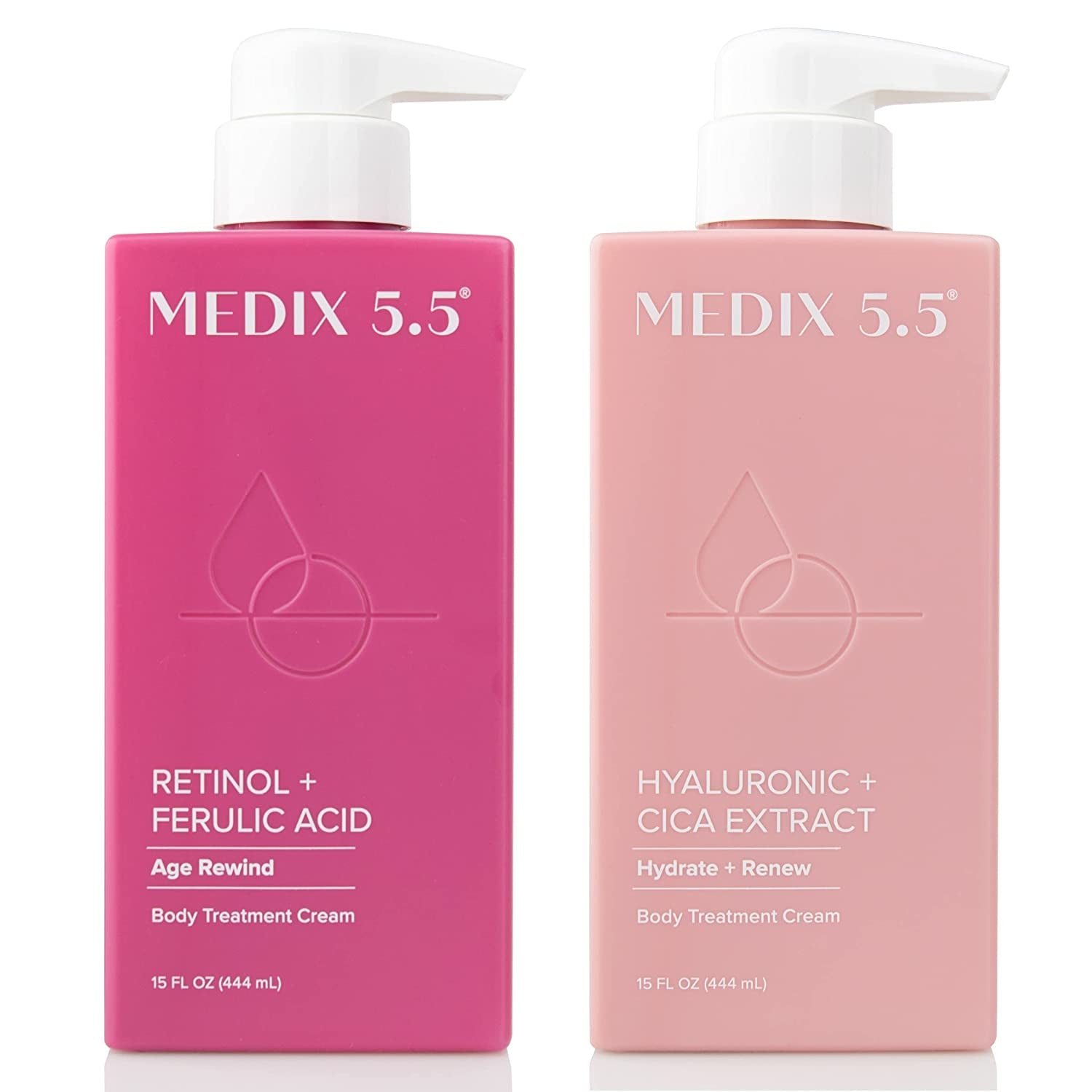 Retinol Body Lotion + Hyaluronic Acid Cream, Moisturizer Body & Face Lotion Set | Hydrating + Firming Lotion for Stretch Marks, Wrinkles, & Crepey Skin | Skin Care Products, 2Pc Set