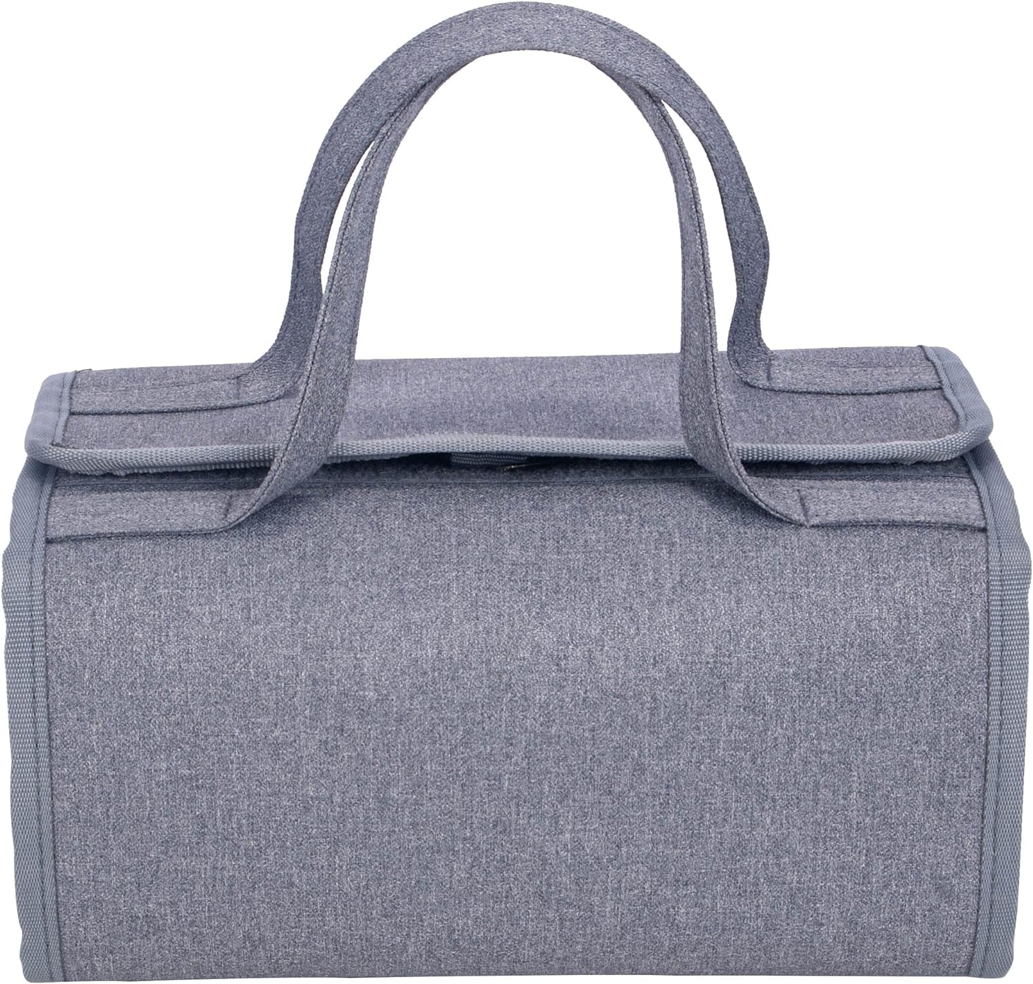 Water Resistant Polyester 4 in 1 Hanging Roll up Makeup Bag Toiletry Bag Travel Cosmetic Storage Case Hair Beauty Tools First Aid Kits Organizer Bag with 4 Removable PVC Zipper Pouches (Grey)