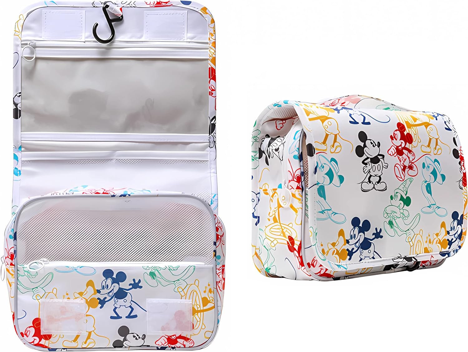 Cartoon Travel Toiletry Bag for Women Girls, Hanging Makeup Organizer Cosmetic Bags, Multifunctional Storage Waterproof Bathroom Accessories