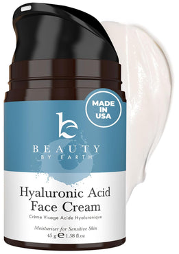 Hyaluronic Acid Moisturizer for Face - USA Made with Organic & Natural Ingredients - Sensitive Skin Moisturizer for Face, anti Aging Wrinkle Face Cream Women, Mens Natural Face Moisturizers