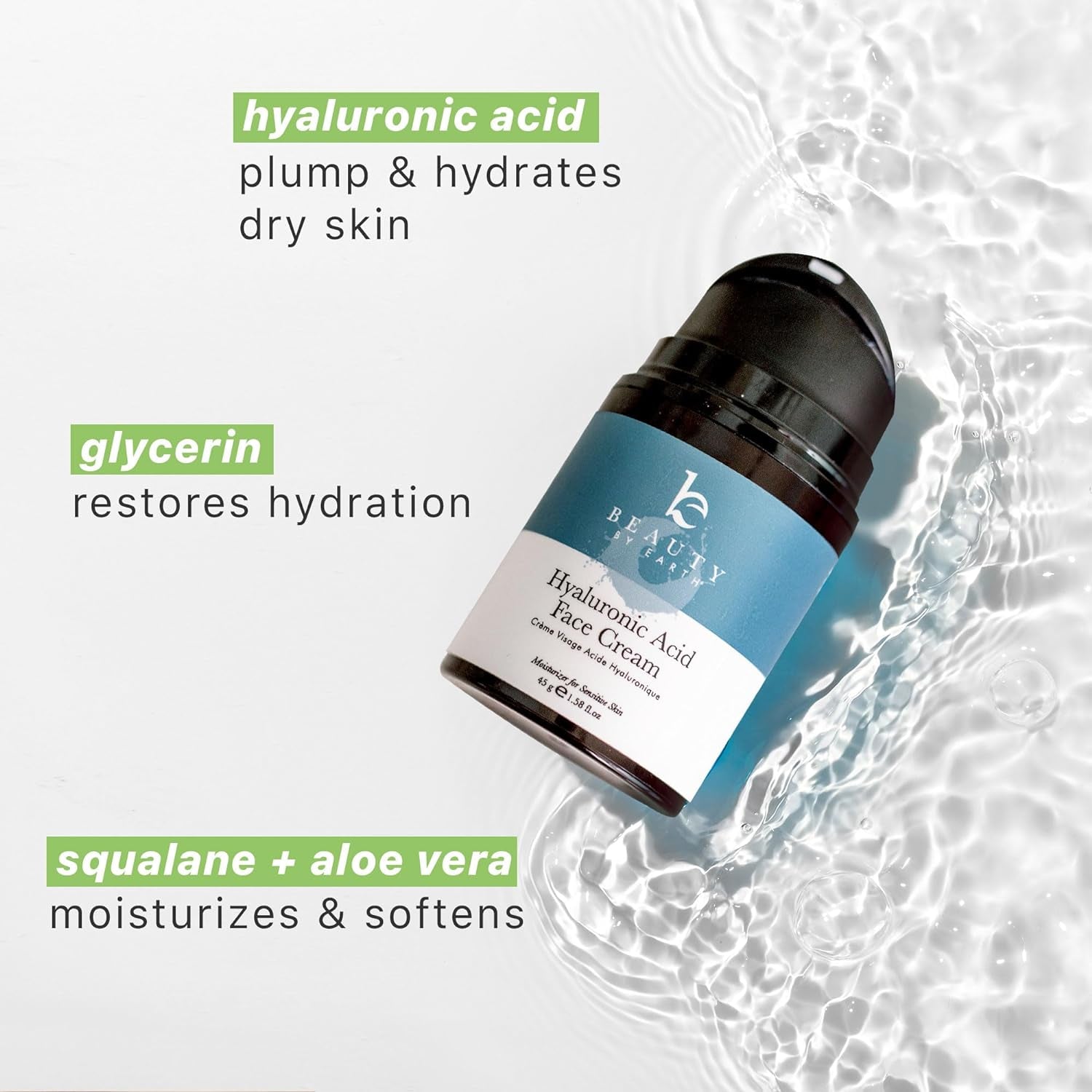 Hyaluronic Acid Moisturizer for Face - USA Made with Organic & Natural Ingredients - Sensitive Skin Moisturizer for Face, anti Aging Wrinkle Face Cream Women, Mens Natural Face Moisturizers