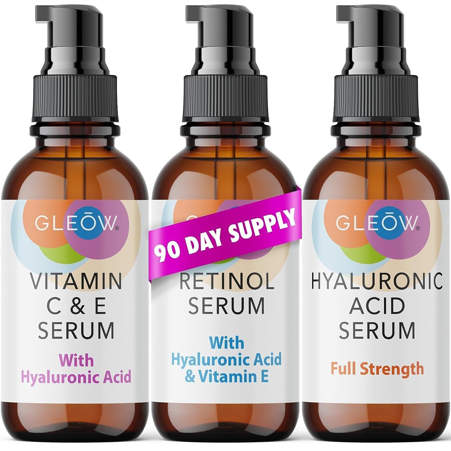 Retinol Serum for Face - Vitamin C Face Serum with Hyaluronic Acid Serum for Face, Vitamin C Serum for Face, Retinol for Face anti Aging Serum, Glow Face Serum 3X2Oz