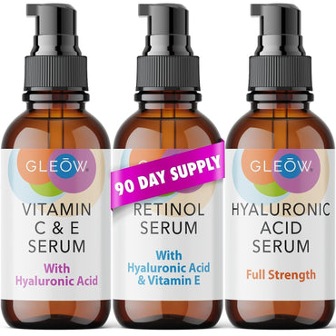 Retinol Serum for Face - Vitamin C Face Serum with Hyaluronic Acid Serum for Face, Vitamin C Serum for Face, Retinol for Face anti Aging Serum, Glow Face Serum 3X2Oz