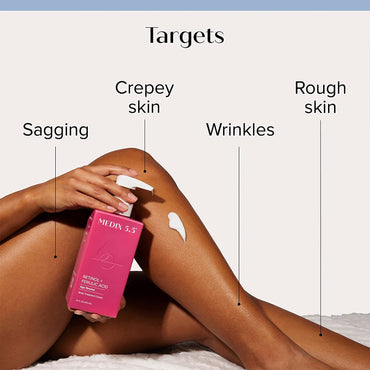 Retinol Body Lotion + Hyaluronic Acid Cream, Moisturizer Body & Face Lotion Set | Hydrating + Firming Lotion for Stretch Marks, Wrinkles, & Crepey Skin | Skin Care Products, 2Pc Set