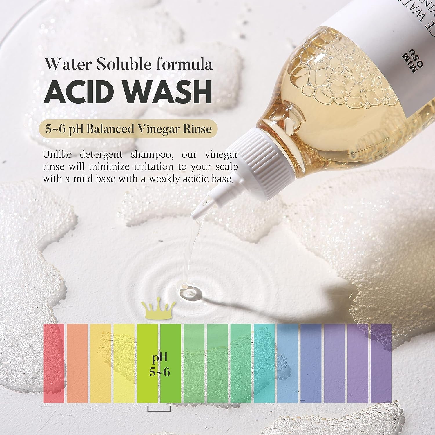 Apple Cider Vinegar Hair Rinse with Rice Water 10Fl.Oz, Rice Water for Hair Growth Cleansing Conditioner,Gentle Scalp Cleanser for Build Up, Glycolic Acid Dandruff Treatment